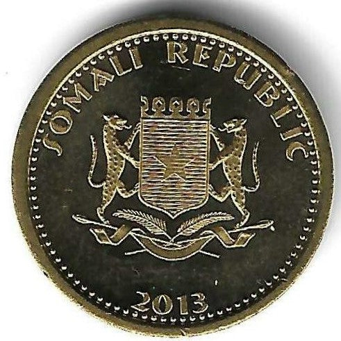Somalia - 20 Shillings 2013 (Km# 243) Leopardo