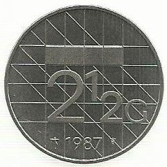 Holanda - 2 1/2 Gulden 1987 (Km# 206)