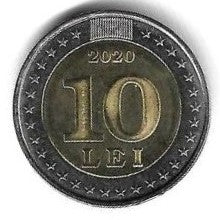 Moldavia - 10 Lei 2020 (Km# 186) 30 Anos Adoção Bandeira