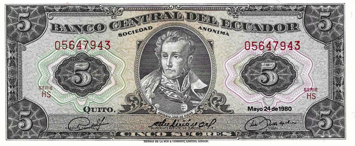 Equador - 5 Sucres 1980 (# 113c)