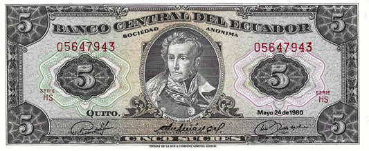 Equador - 5 Sucres 1980 (# 113c)