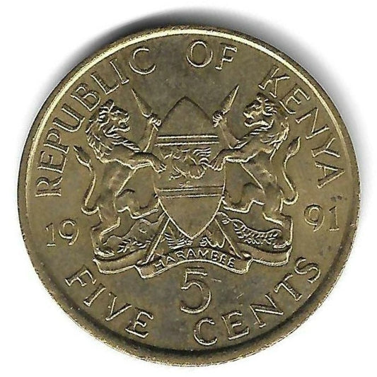 Quenia - 5 Centimos 1991 (Km# 17)
