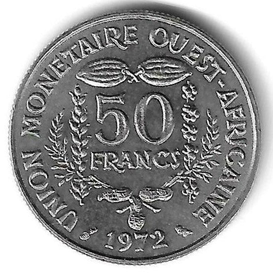 West African States - 50 Francos 1972 (Km# 6)