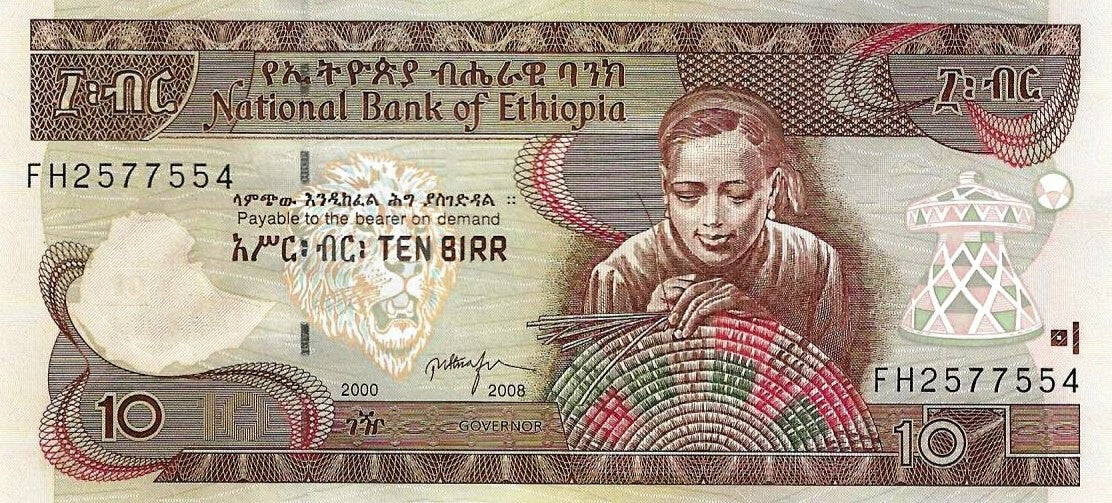 Etiopia - 10 Birr 2008 (# 48e)