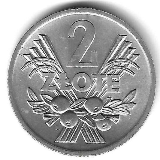 Polonia - 2 Zlotys 1974 (Km# 46)
