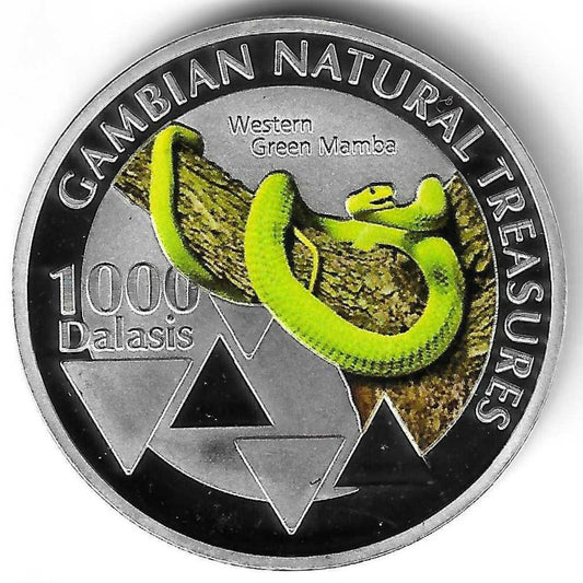 Gambia - 1000 Dalasis 2015 (Km# NL) Mamba verde