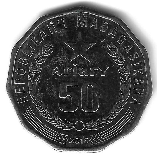 Madagascar - 50 Ariary 2016 (Km# 32)