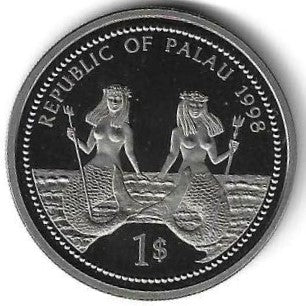 Palau - 1 Dolar 1998 (Km# 25) Golfinho