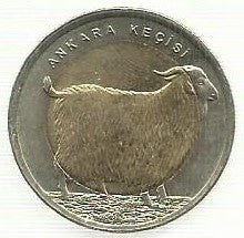 Turquia - 1 Lira 2015 (Km# Novo) Cabra Angora