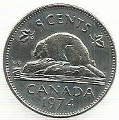 Canada - 5 Centimos 1974 (Km# 60)