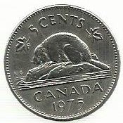 Canada - 5 Centimos 1975 (Km# 60)