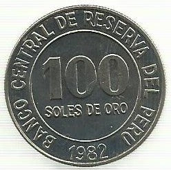 Peru - 100 Soles Oro 1982 (Km# 283)