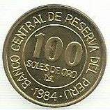 Peru - 100 Soles Oro 1984 (Km# 288)