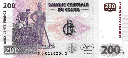 Congo - 200 Francos 2022 (# 99b)