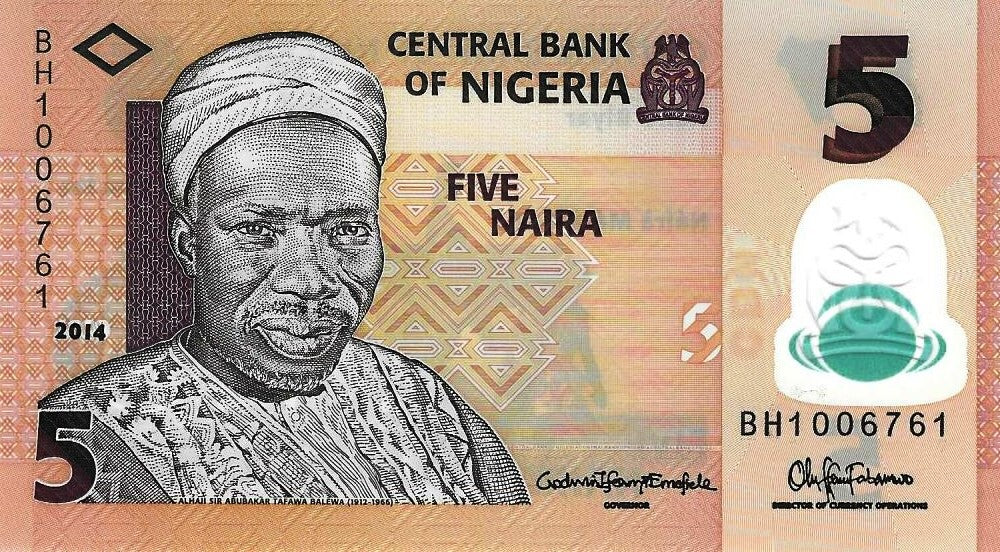Nigeria - 5 Naira 2014 (# 38e)