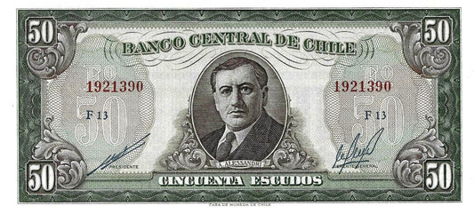 Chile - 50 Escudos 1967 (Pick# 140b)
