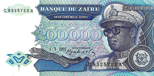 Zaire - 200000 Zaires 1992 (# 42a)