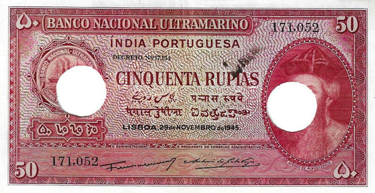 India Portuguesa - 50 Rupias 1945 (# 38)