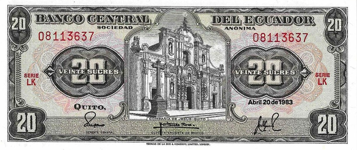 Equador - 20 Sucres 1983 (# 115b)