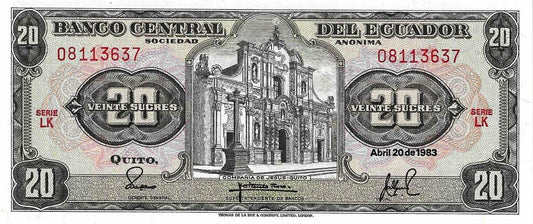 Equador - 20 Sucres 1983 (# 115b)