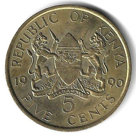 Quenia - 5 Centimos 1990 (Km# 17)