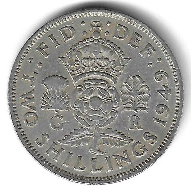 Inglaterra - 2 Shillings 1949 (Km# 878)