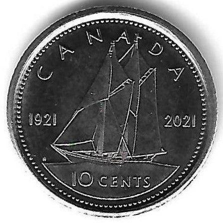 Canada - 10 Centimos 2021 (Km# 3081) 10º Anivº Bluenose