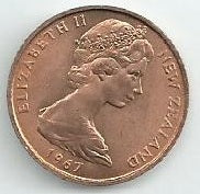 Nova Zelandia - 2 Centimos 1967 (Km# 33)