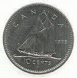 Canada - 10 Centimos 1975 (Km# 77.1)