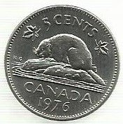 Canada - 5 Centimos 1976 (Km# 90.1)