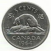 Canada - 5 Centimos 1964 (Km# 57)
