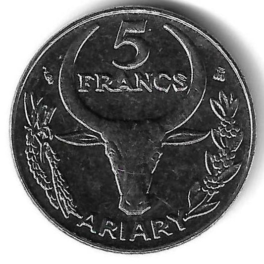 Madagascar - 5 Francos 1996 (Km# 21)