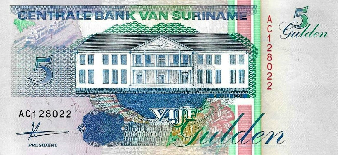 Suriname - 5 Gulden 1991 (# 136a)