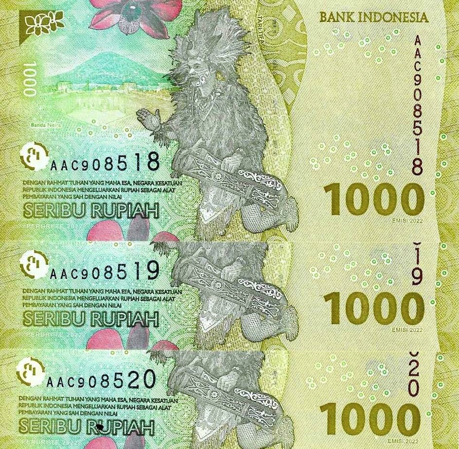 Indonesia - 1000 Rupias 2022 (# 162a)