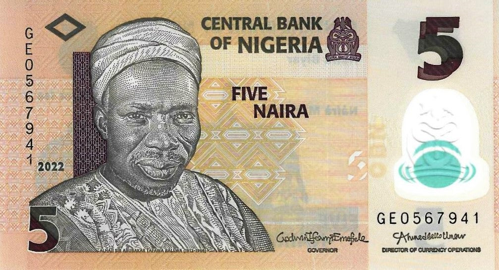 Nigeria - 5 Naira 2022 (# 38m)