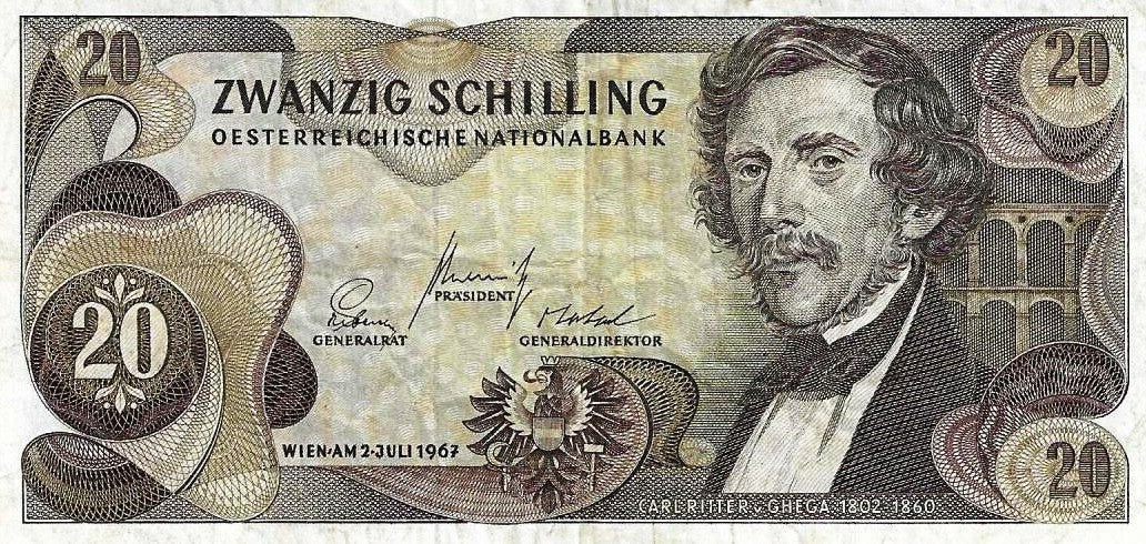 Austria - 20 Schillings 1967 (# 142a)