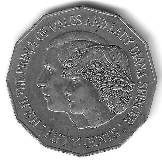 Australia - 50 Centimos 1981 (Km# 72) Casamento Real