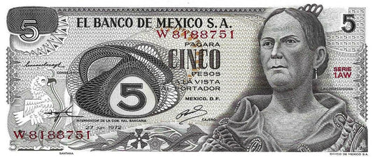 mexico - 5 Pesos 1972 (# 62c)