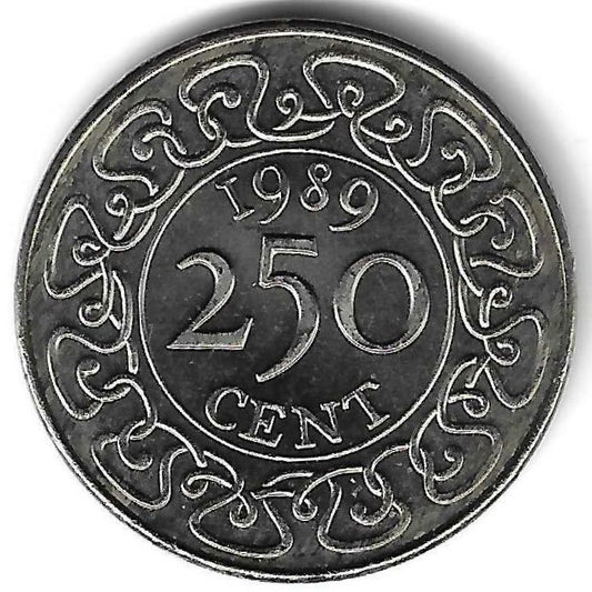 Suriname - 250 Centimos 1989 (Km# 6.1)