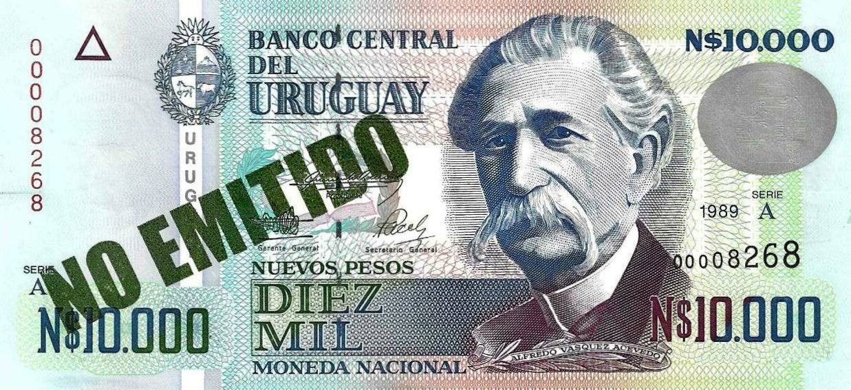 Uruguai - 10000 Novos Pesos 1989 (# 68b)
