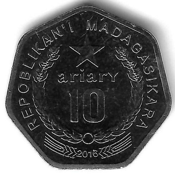 Madagascar - 10 Ariary 2016 (Km# 31)