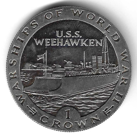 Gibraltar - 1 Crown 1993 (Km# 116) U.S.S. Weehawken