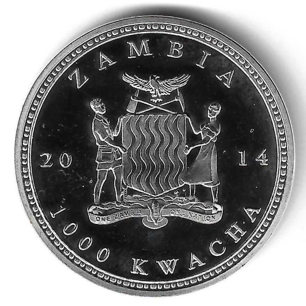 Zambia - 1000 Kwacha 2014 (Km# ..) Leopardo