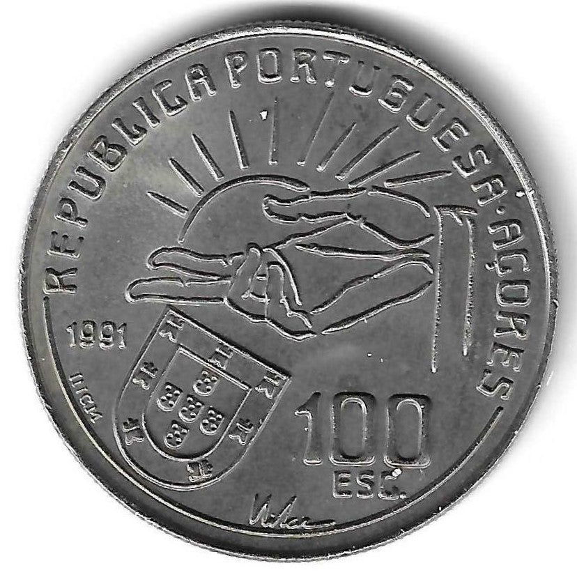 Portugal - 100$00 1991 (Km# 46) Antero Quental