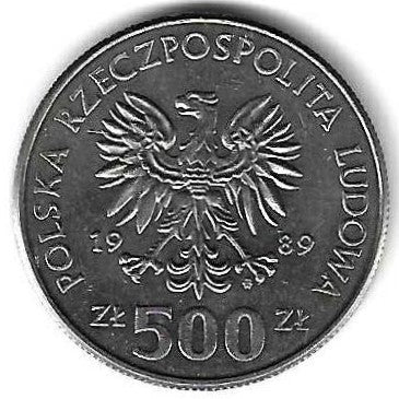Polonia - 500 Zlotych 1989 (Km# 194) Ladislaus II Jagiellon