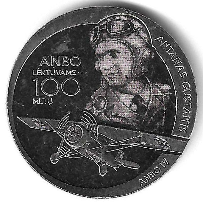 Lituania - 1.50 Euro 2025 (Km# ..) 100 Anos ANBO aeronave