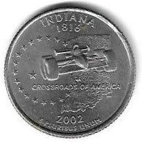 USA - 25 Cents 2002 (P) (Km# 334) Indiana