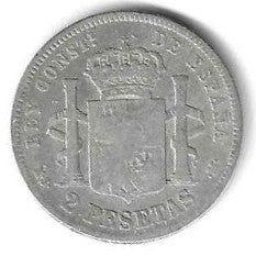 Espanha - 2 Pesetas 1882 (Km# 678) Alfonso XII