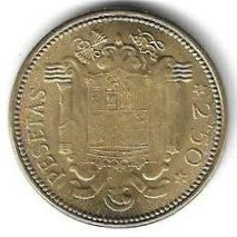 Espanha - 2,50 Pesetas 1954 (Km# 785)