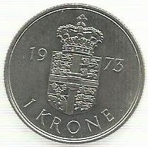 Dinamarca - 1 Krone 1973 (Km# 862.1)